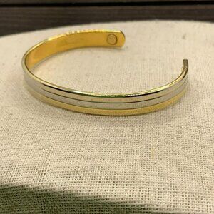 24K Electro Plated Tri Color Elegant Cuff Bracelet